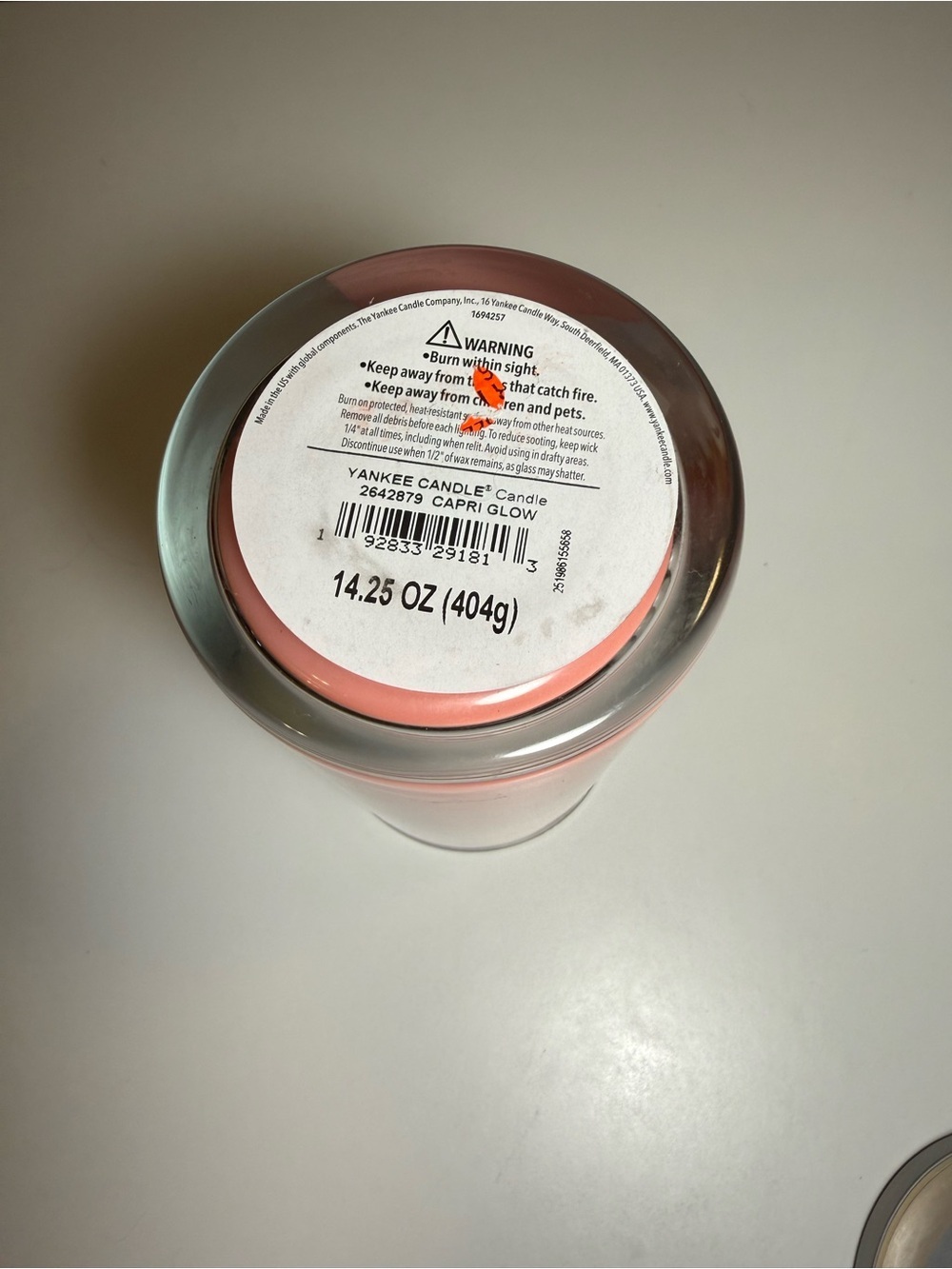 Yankee Candle Capri Glow Large Tumbler Candle 14.25 oz Single Wick Pink NEW - Picture 4 of 4